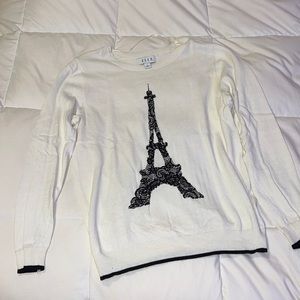 Elle sweater with velvet Eiffel Tower print